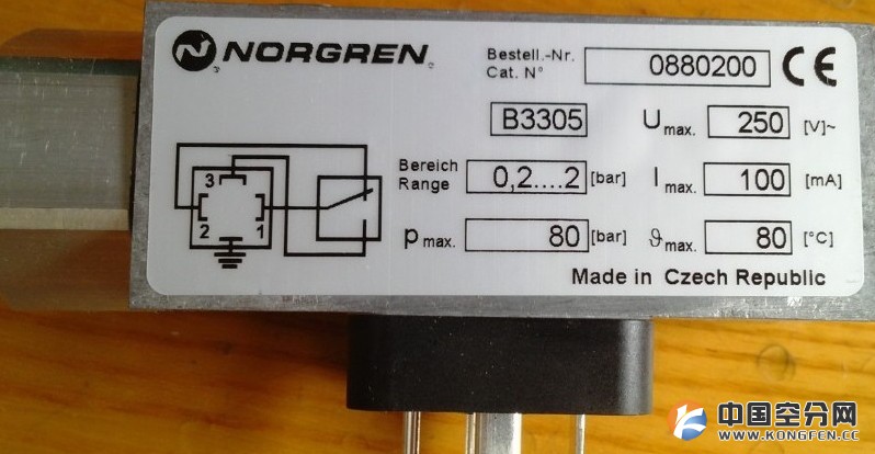 NORGREN诺冠压力开关0880200现货