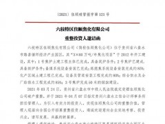 贵州180万吨焦化项目破产重整