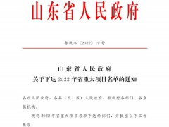 鲁西集团3个高端化工和化工新材料项目入选2022年山东省重大项目名单