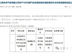 江西未来气体年产200万瓶气体充装项目公示